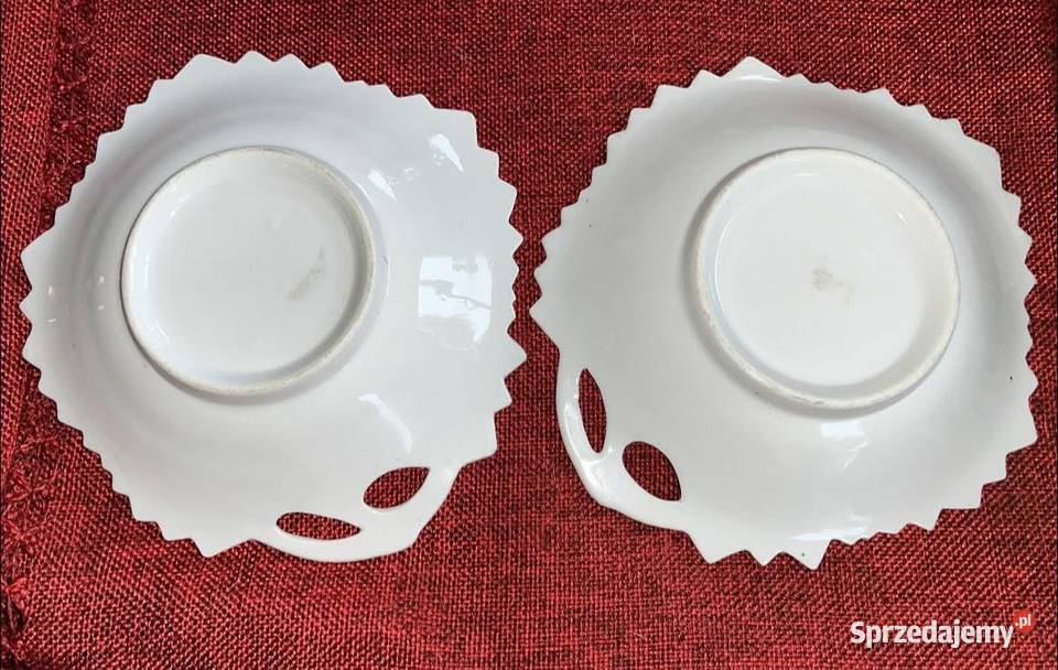 Patera Listek porcelanowy Złocony Biała Gdańsk