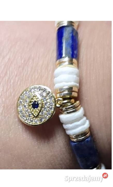 Bransoletka Oko Proroka muszla kamień Lapis dolnośląskie Wrocław sprzedam