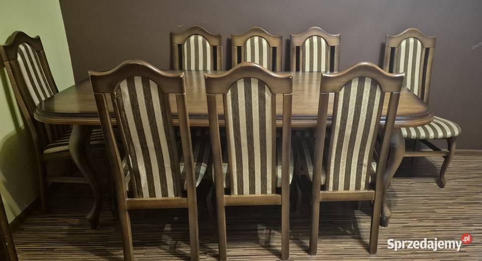 Stół drewniany z krzeslami 100cm