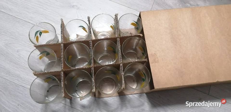 Szklanki PRL malowane huta szkła Krosno Antyki, Sztuka, Kolekcje małopolskie Kraków