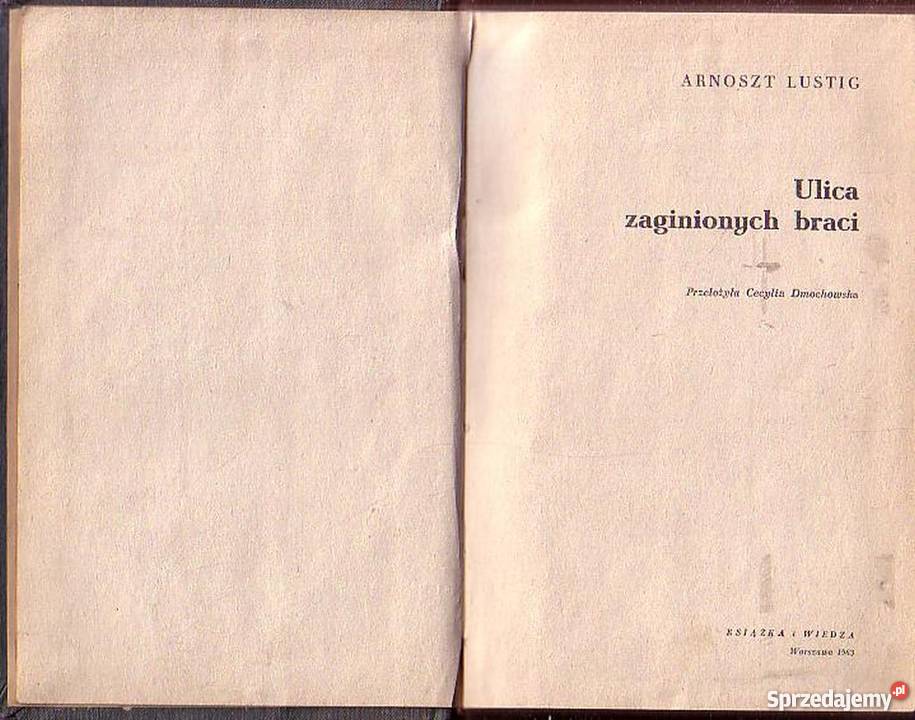 0333 ULICA ZAGINIONYCH BRACI ARNOSZT LUSTIG Proza i poezja Czyrna