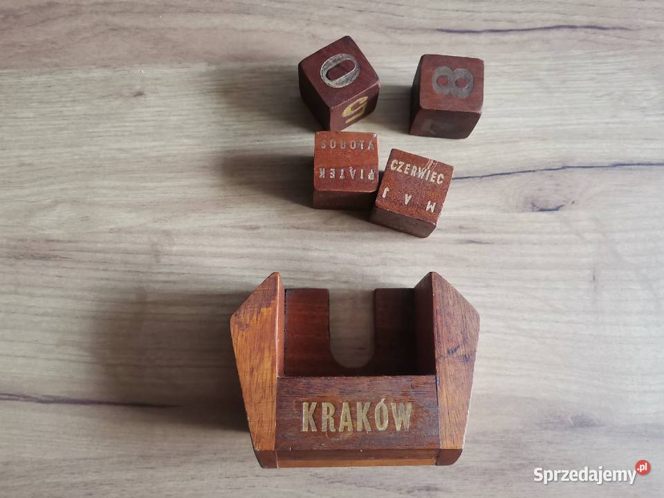 Stary unikatowy drewniany wieczny kalendarz Katowice