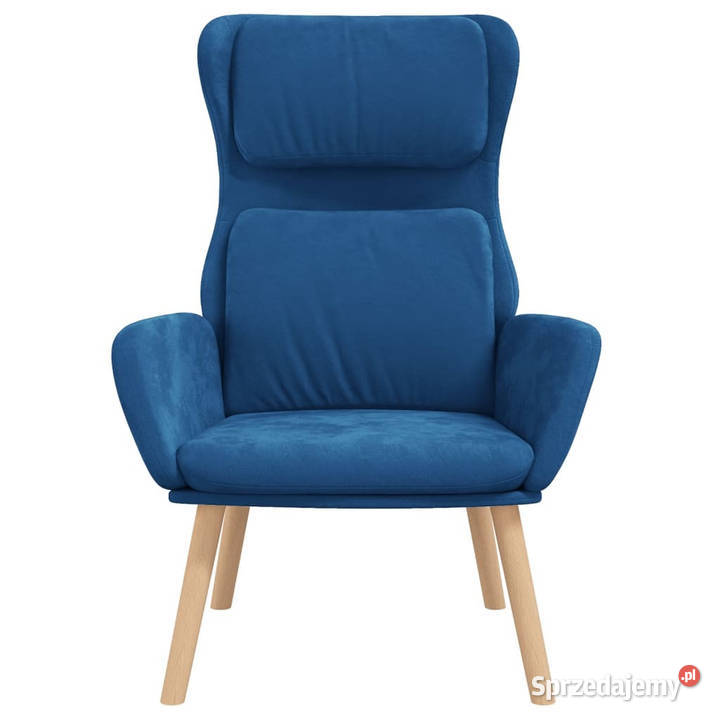 Fotel niebieski obity aksamitem WM341361 Warszawa