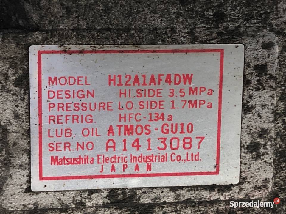 SPRĘŻARKA KLIMATYZACJI MAZDA 6 GY H12A1AF4DW 20 podkarpackie