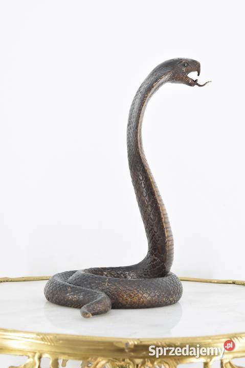 Groźna Kobra Wąż Grzechotnik Cobra Figura Rzeźba Antyki Kraków