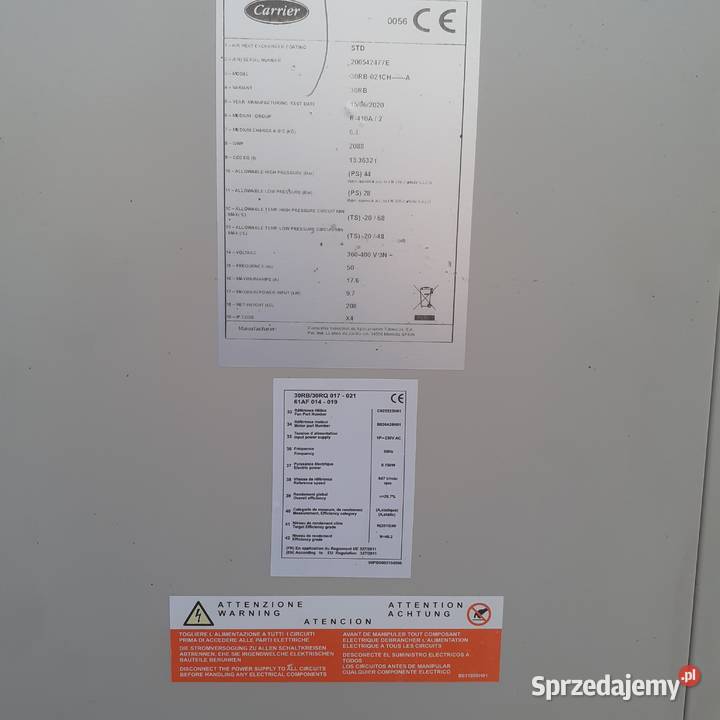 CARRIER chiller agregat wody lodowej 22 kW Środa Wielkopolska sprzedam
