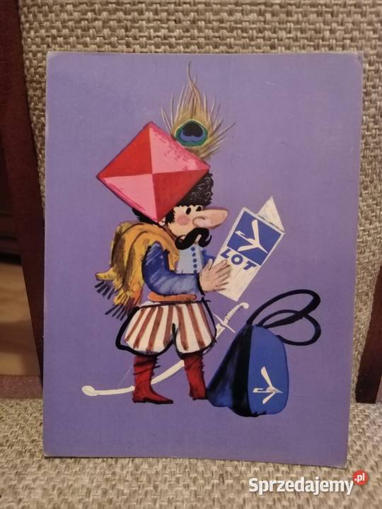 Janusz Grabiański kartka Pocztowa PLL LOT PRL dolnośląskie