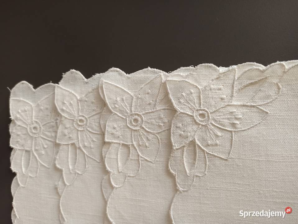 Serwetki lniane z haftem Nowe 100 len 32x32 Obrusy i serwety podlaskie Białystok