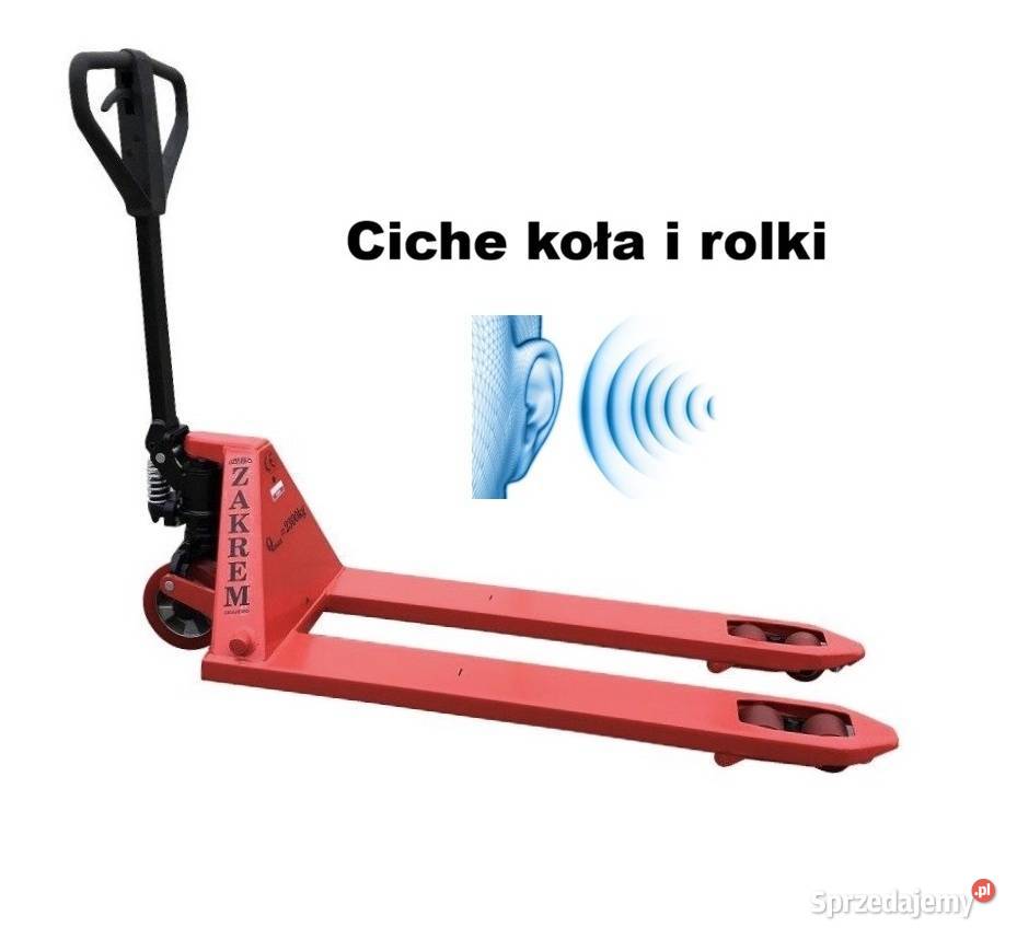Cichy ręczny wózek widłowy paletowy Zakrem Ciche