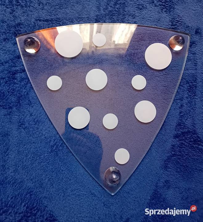 Trójkątna szklana patera do serów Vintage wielkopolskie Koźminek