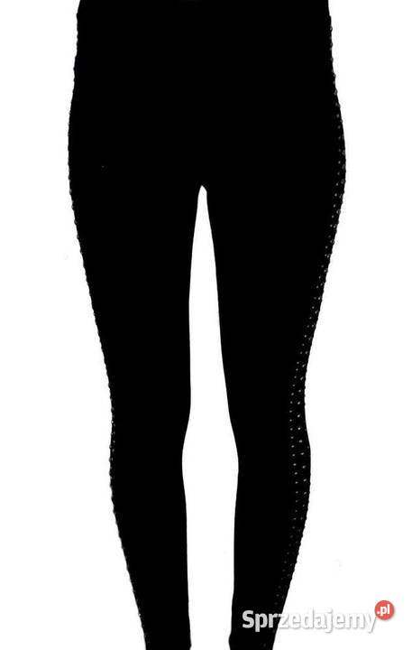 Czarne spodnie leginsy legginsy HM dżety bokach Rozmiar 34(XS) Toruń
