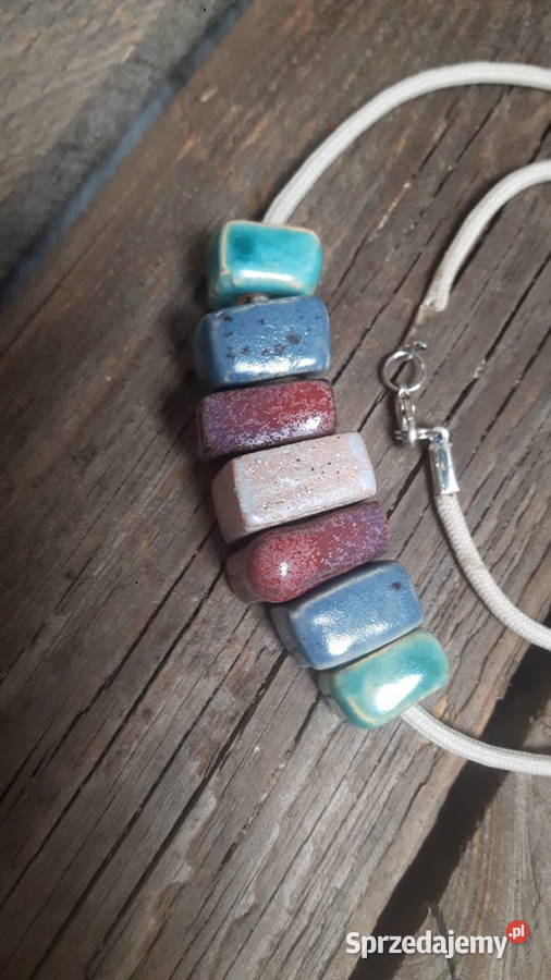 Naszyjnik ceramiczny ręcznie wykonany mazowieckie Otwock sprzedam
