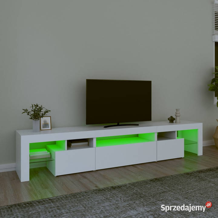 Szafka pod TV z oświetleniem LED biała Warszawa sprzedam