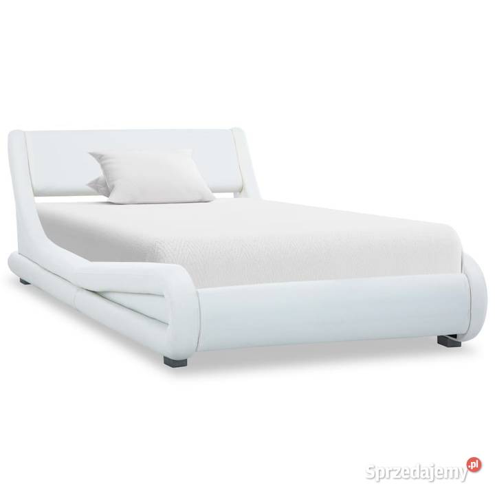 vidaXL Rama łóżka, biała, sztuczna skóra, 90 x 200 cm 285708
