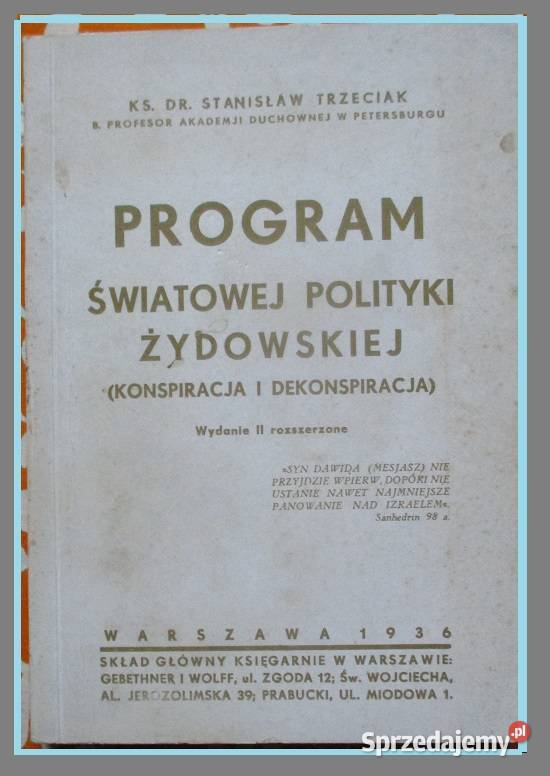 Program światowej polityki żydowskiej ks dr łódzkie Łódź