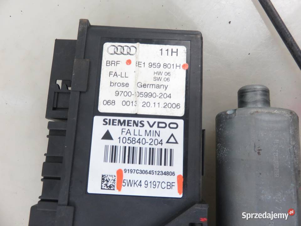 PODNOŚNIK SZYBY LEWY PRZEDNI AUDI A4 B7 osobowe