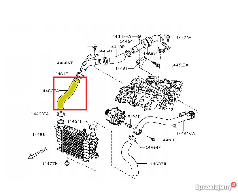 NISSAN NV 200 15 dci F15 144631KB0A 144631KB0A Silniki i osprzęt Bielsko-Biała