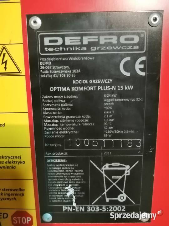 Piec kocioł DEFRO OPTIMA COMPFORT PLUSN 15KW Pozostałe małopolskie Pierszyce