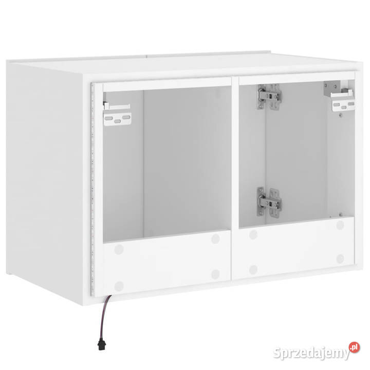 Ścienna szafka TV z LED biała 60x35x41 WM837302 mazowieckie sprzedam