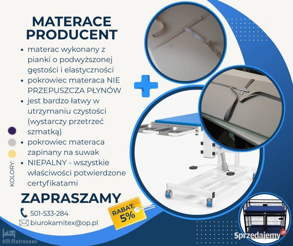MATERACE WETERYNARIA Zwierzęta Łódź