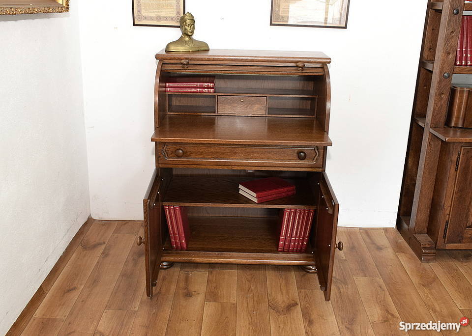 ZGRABNY DĘBOWY SEKRETARZYK ROLETA BIURKO Świdnica
