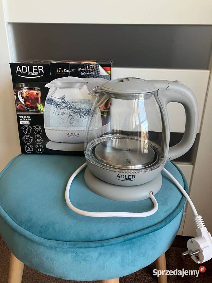 Czajnik elektryczny Adler 1L litrowy szklany Nisko sprzedam