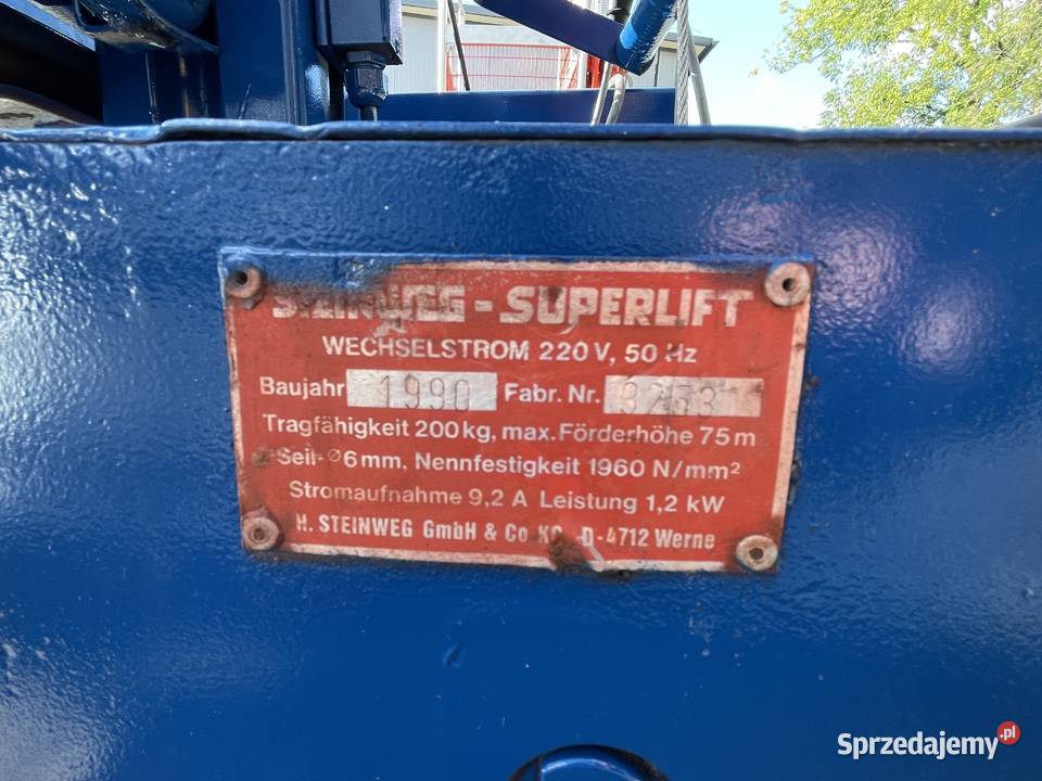 Winda budowlana wyciąg Steinweg Superlift 200 Maszyny budowlane Ślesin