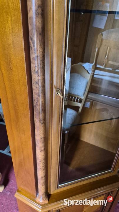 Duża witryna narożna stylowa włoska z intarją 76cm Kredensy i witryny Sypniewo