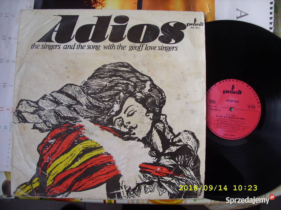 Winyl LP AdiosThe singers Pronit SX 1801 płyta winylowa Wołów