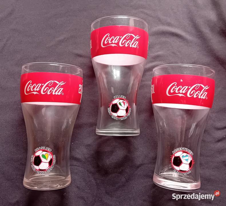 Trzy kolekcjonerskie kibicowskie szklanki Coca sprzedam