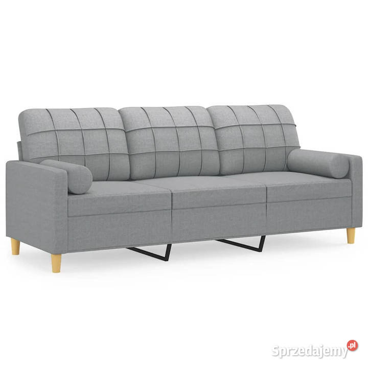 3osobowa sofa z poduszkami jasnoszara 180 mazowieckie sprzedam