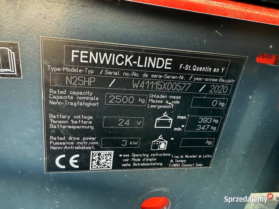 paleciak elektryczny długi 240 LINDE N25HP 2020 Działoszyn sprzedam