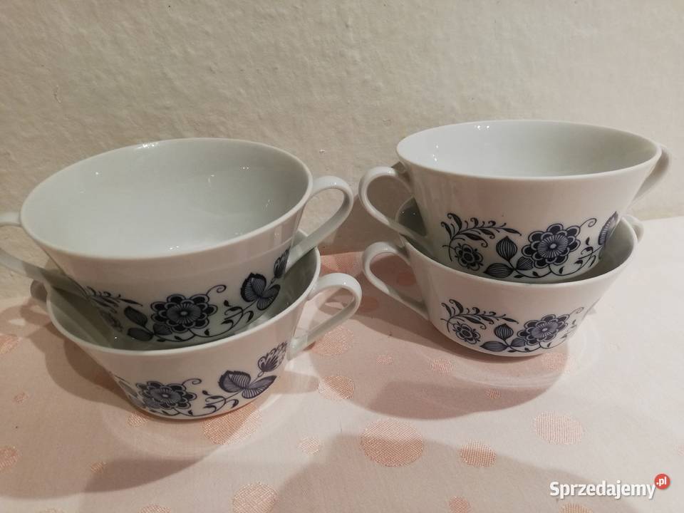 Miseczki flaczarki wzór cebulowy porcelana małopolskie Gorlice