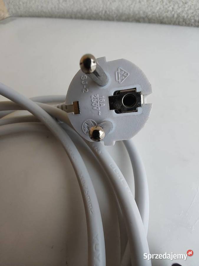 Kabel przewód zasilający biały 3 PIN 2 m Dom i Ogród Olecko