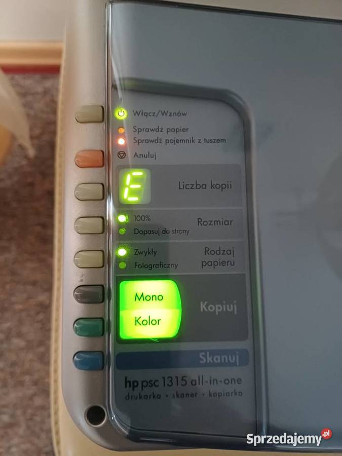 HP PSC 1315 AllinOne uszkodzona drukarkaskaner atramentowa Gorzów Wielkopolski