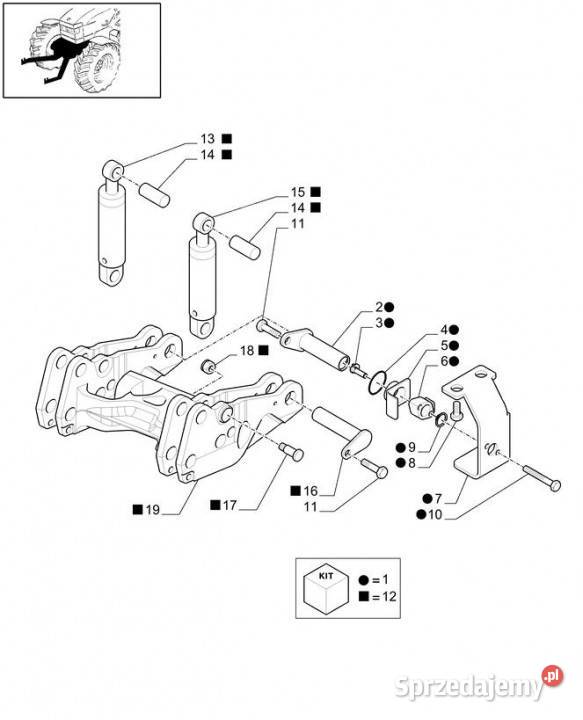 Holland T6010 T6090 T6070 Sworzeń obrotowy Jastrzębniki