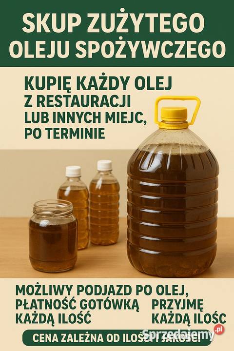 Skup Zużytego Oleju Spożywczego Gotówka Ręki pomorskie Gdańsk