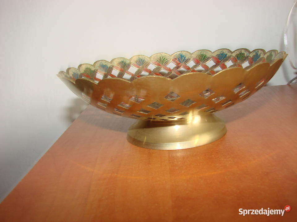 indyjska mosiężna patera z pawiem Pozostałe