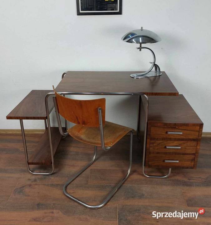Biurko okleina orzech lakierowane polpolysk ICA Biurka sprzedam