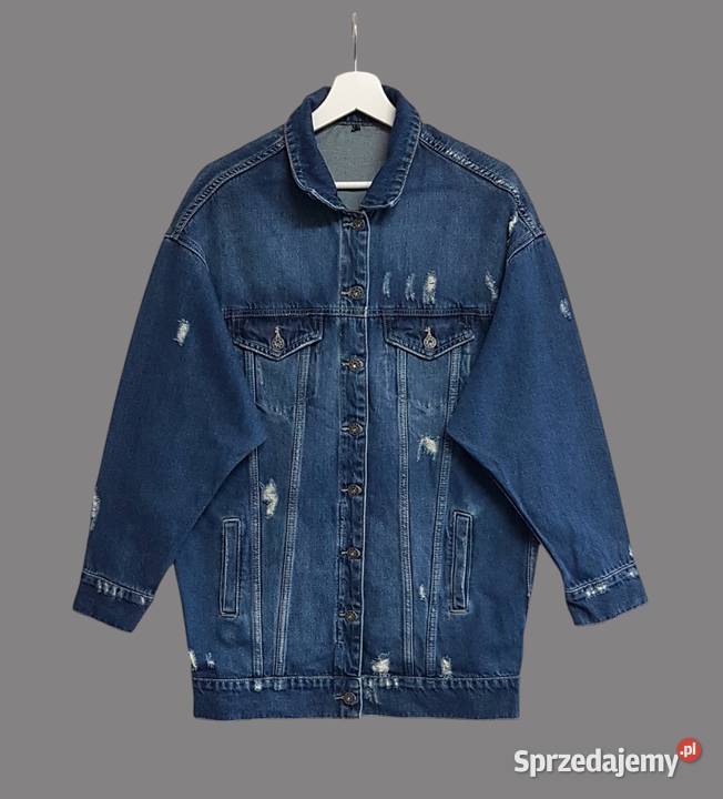 Damska długa kurtka jeansowa katana granatowa Chrzanów sprzedam