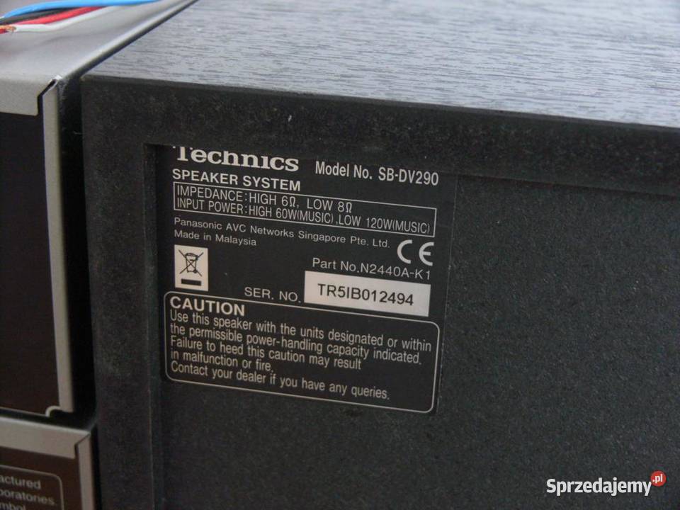 Wieża Technics SCDV290 pilot kolumny Mocna