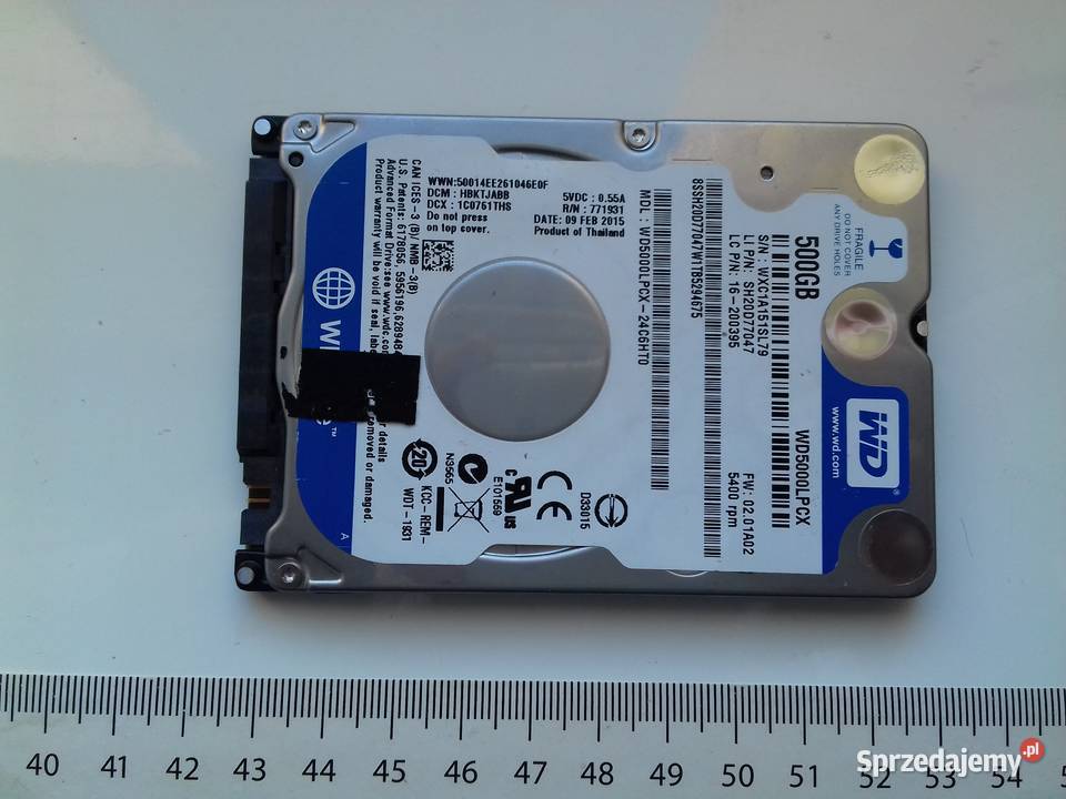 Dysk HDD 500GB WD5000LPCX 5400rpm niesprawny z Bydgoszcz