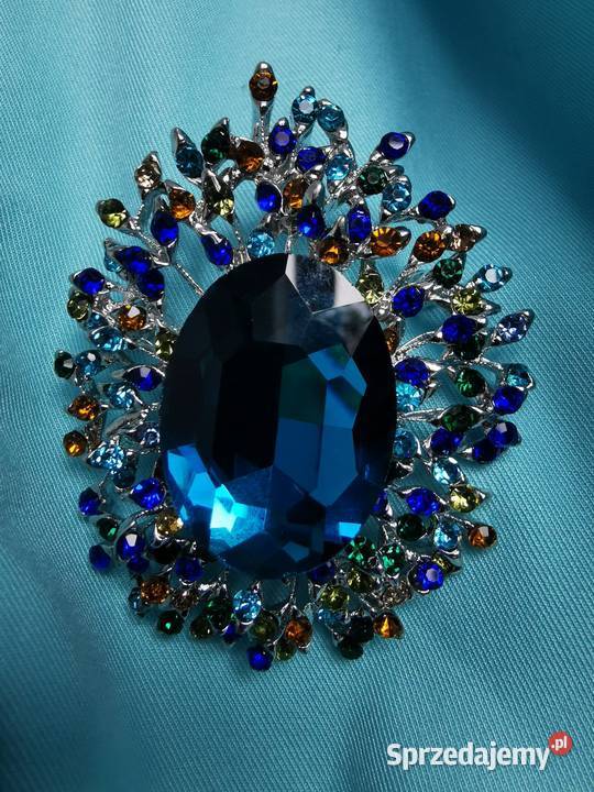 Broszka damska turkusowy kwiat Dla kobiet Kraków sprzedam