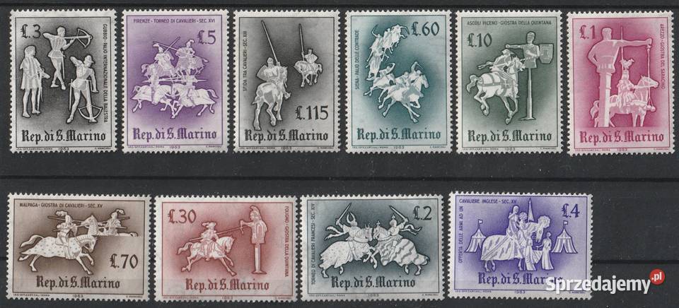 SAN MARINO RYCERSTWO 1963 CZYSTE Łódź sprzedam