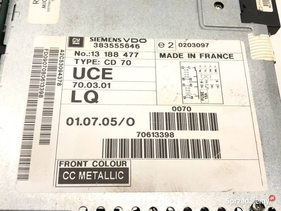 RADIO OPEL VECTRA C 383555646 0209 ODTWARZACZ