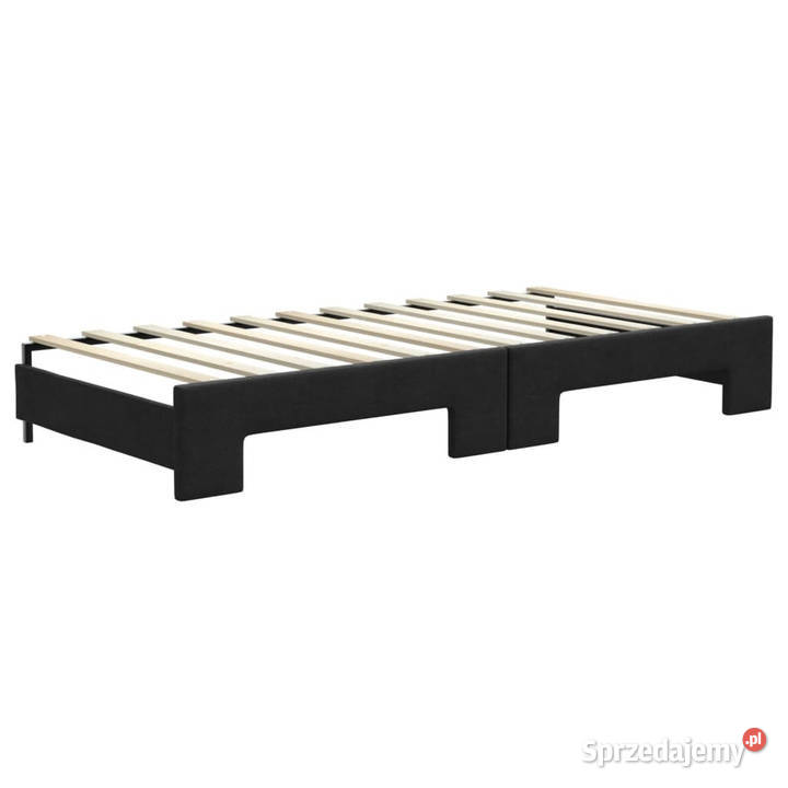 Sofa rozsuwana z szufladami czarna tkanina Warszawa