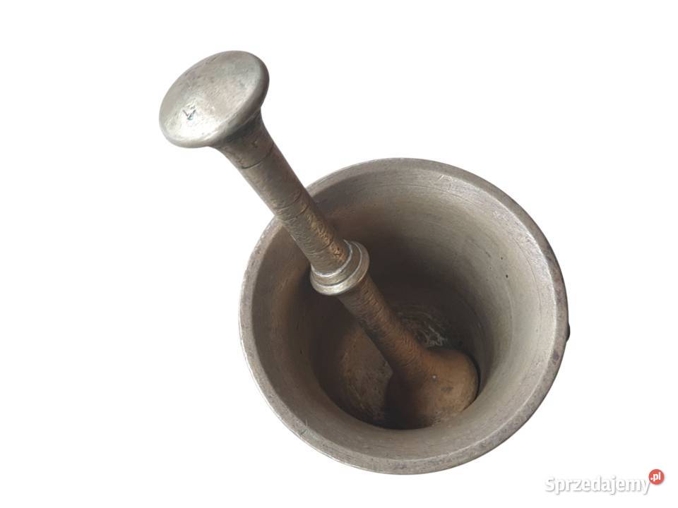 Stary mosiężny moździerz kuchenny sygnowany lata Cieszyn