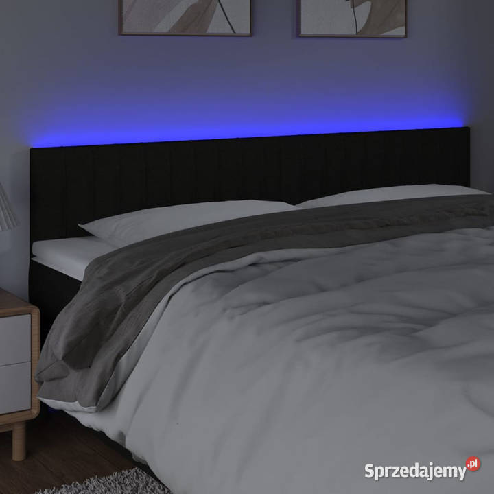 Zagłówek do łóżka z LED czarny 180x5x7888 Warszawa