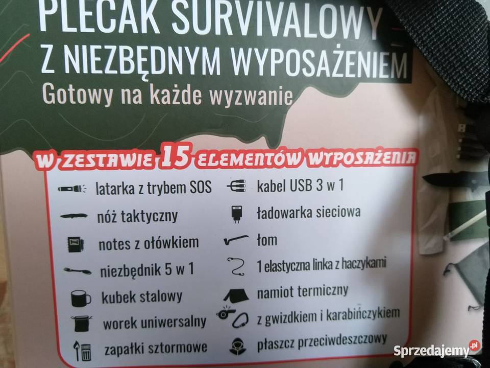 NOWY Plecak Survivalowy CZARNY z Niezbędnym Zabrze sprzedam