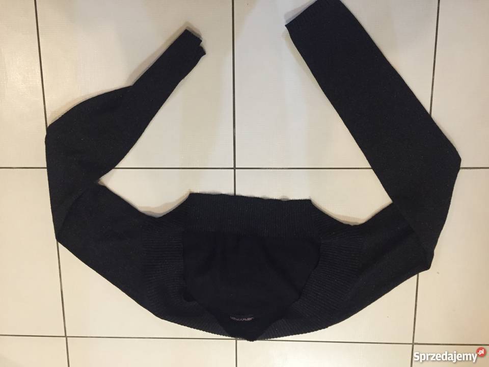 Krótkie sweterkowe bolerko rękawki S Bez wzoru mazowieckie